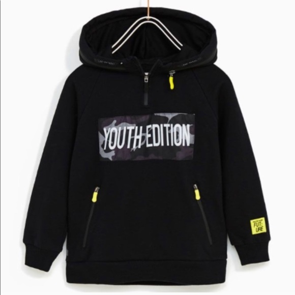 Zara Hooded Plush Youth Edition Sweatshirt - Picture 2 of 13